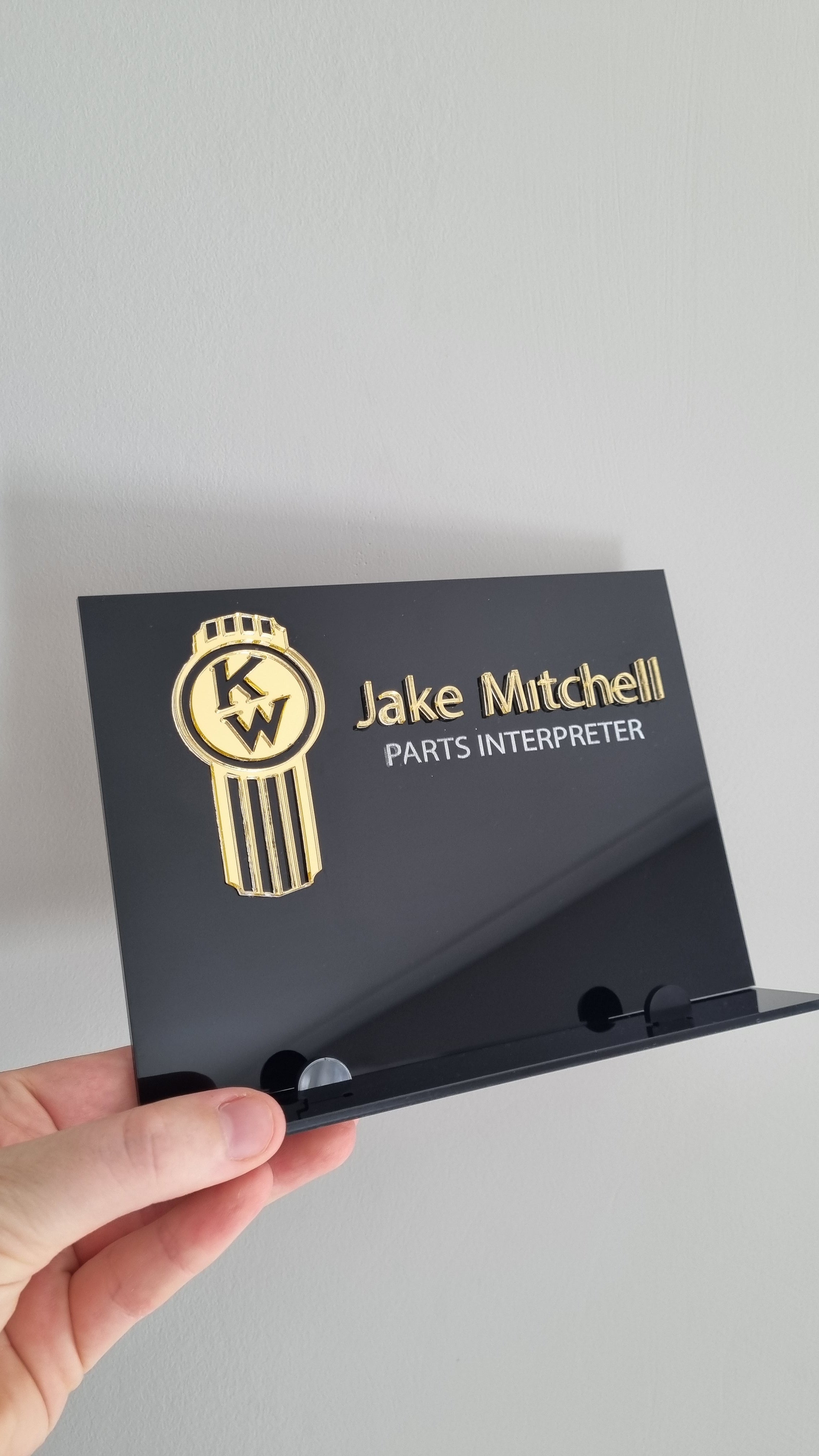 Name Plaque with Double Business Card Holder