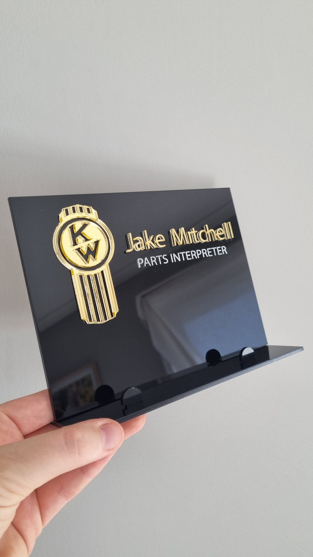 Name Plaque with Double Business Card Holder