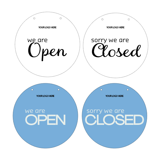 Round Open/Closed Sign