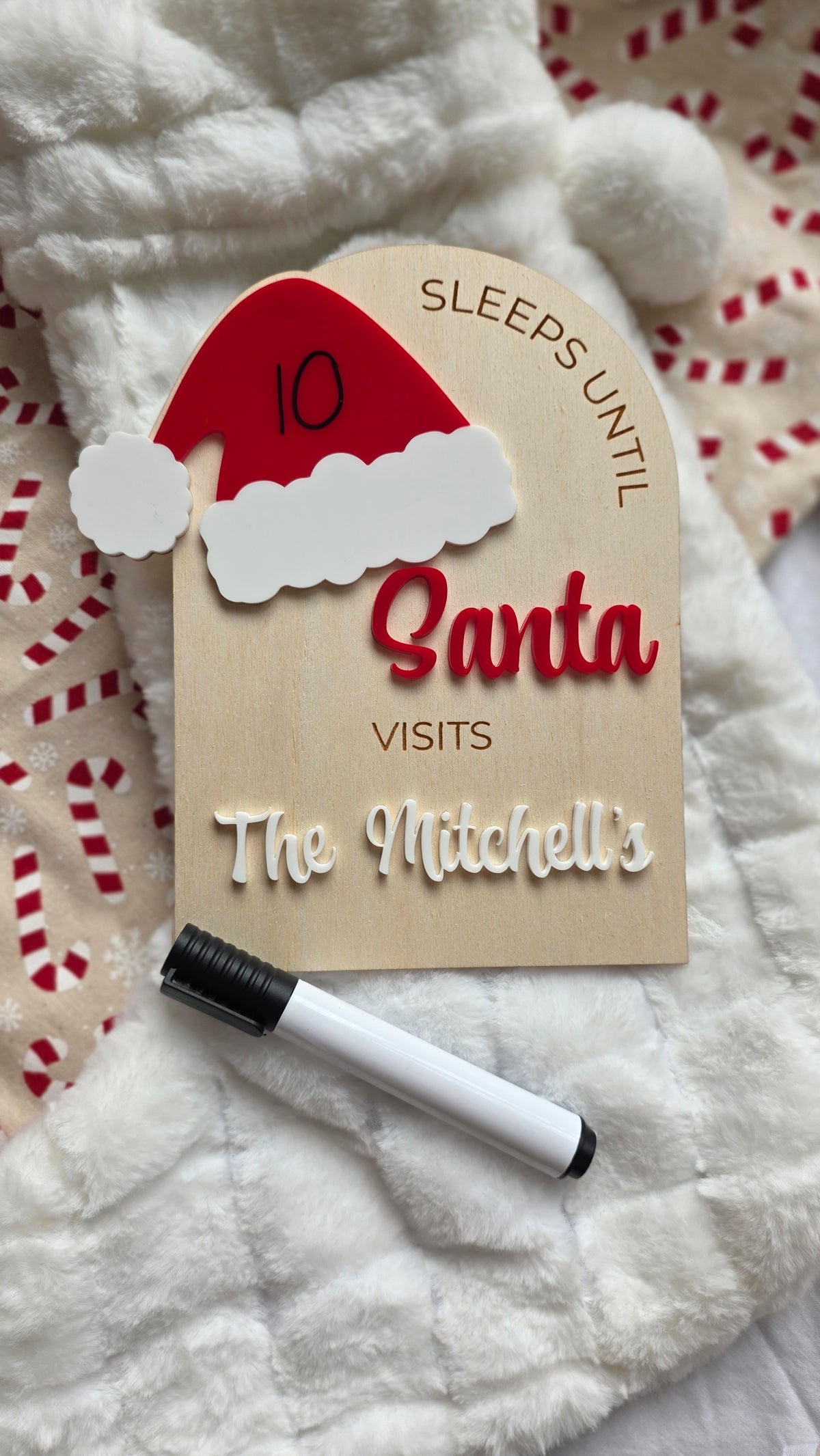 Christmas Countdown Board — Write On, Whiteboard Marker Included