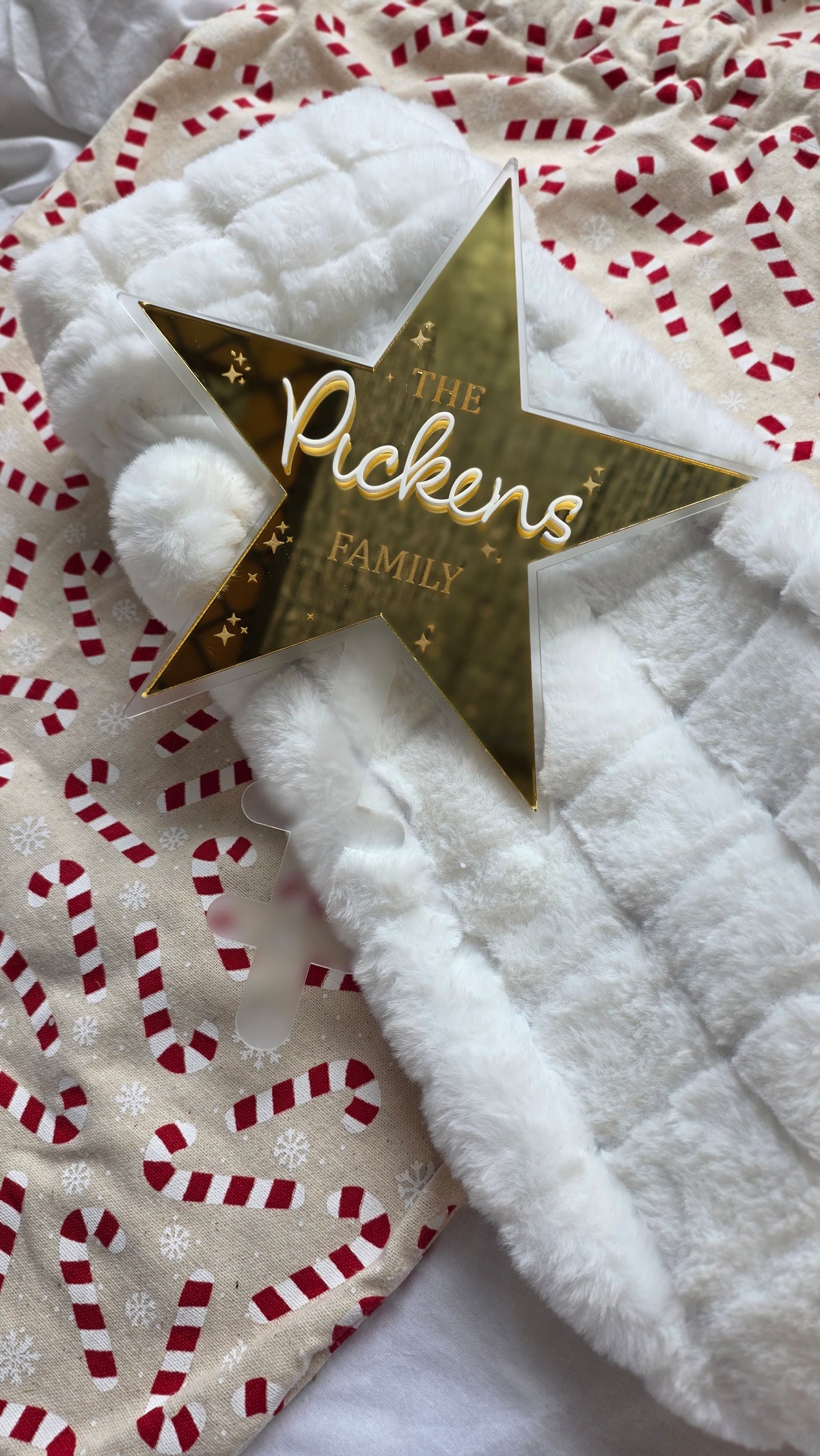 Luxe Star Tree Topper — 3D Raised Name