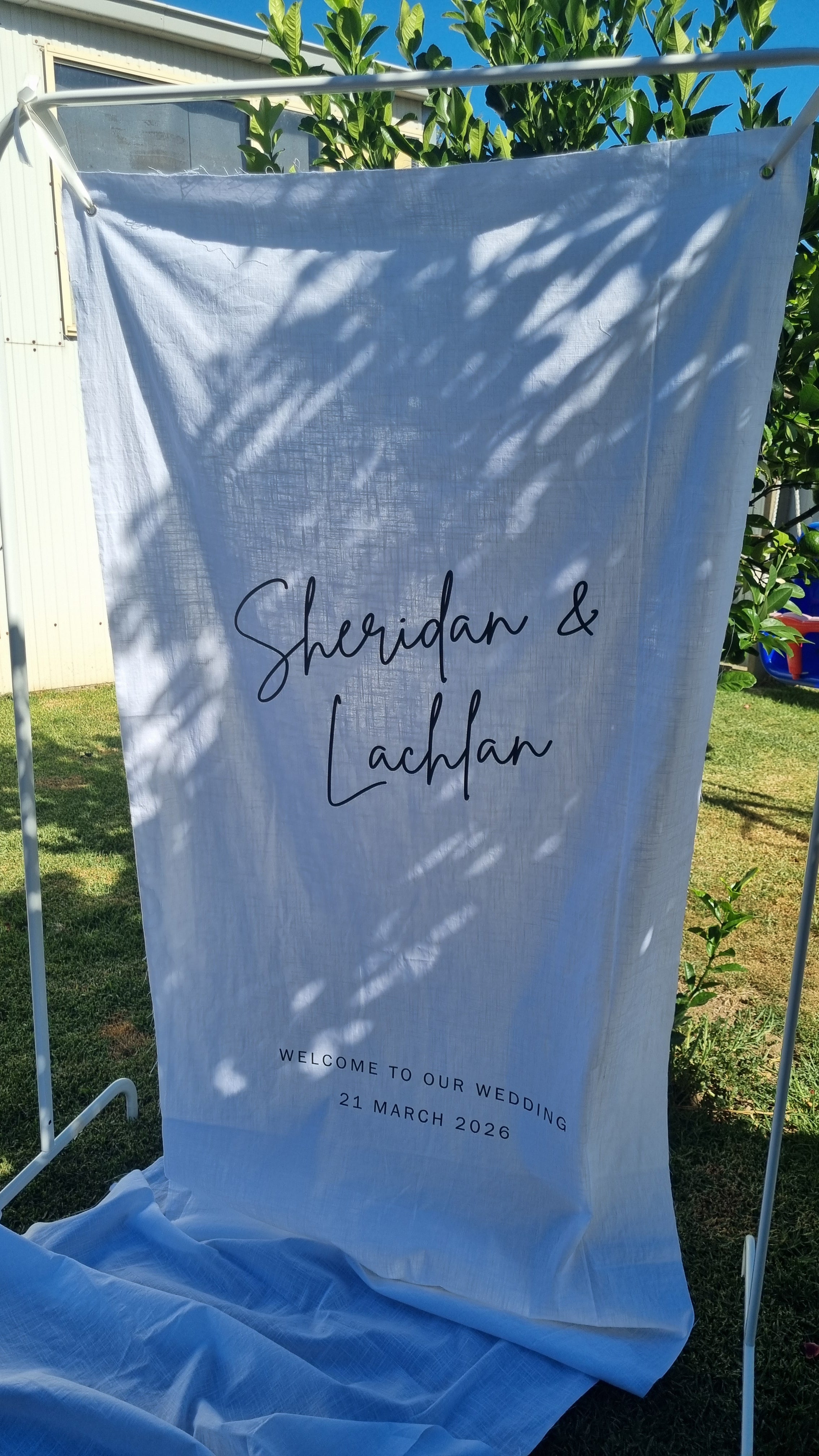 Linen Welcome Sign