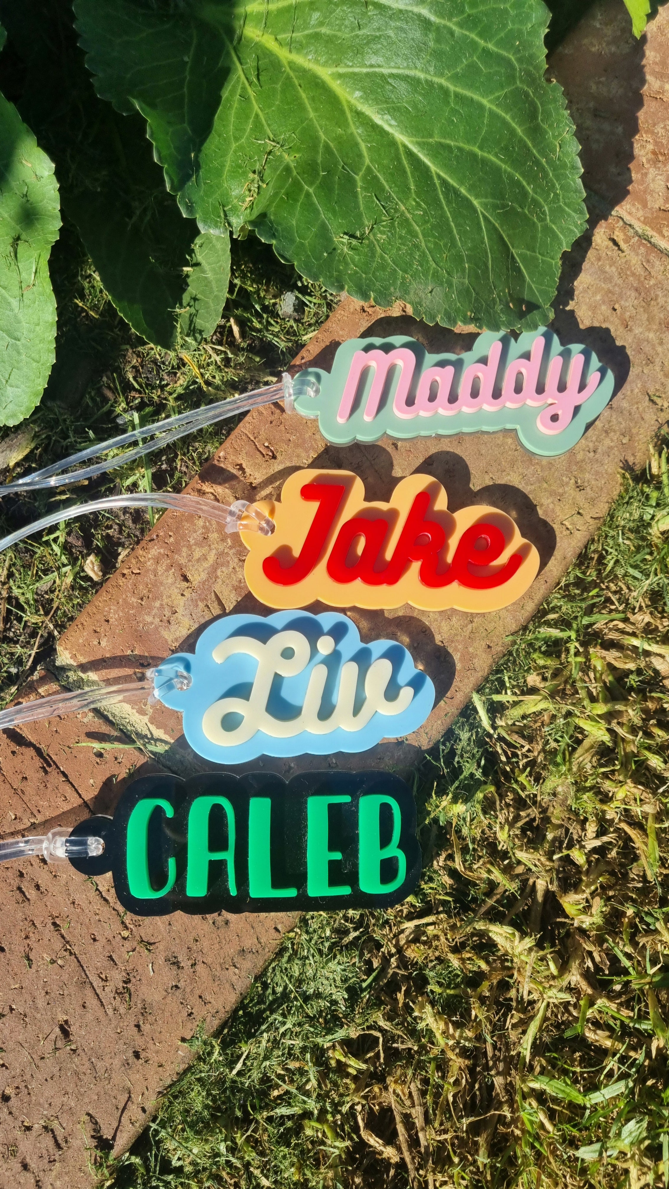 Double Layer Name Keychain