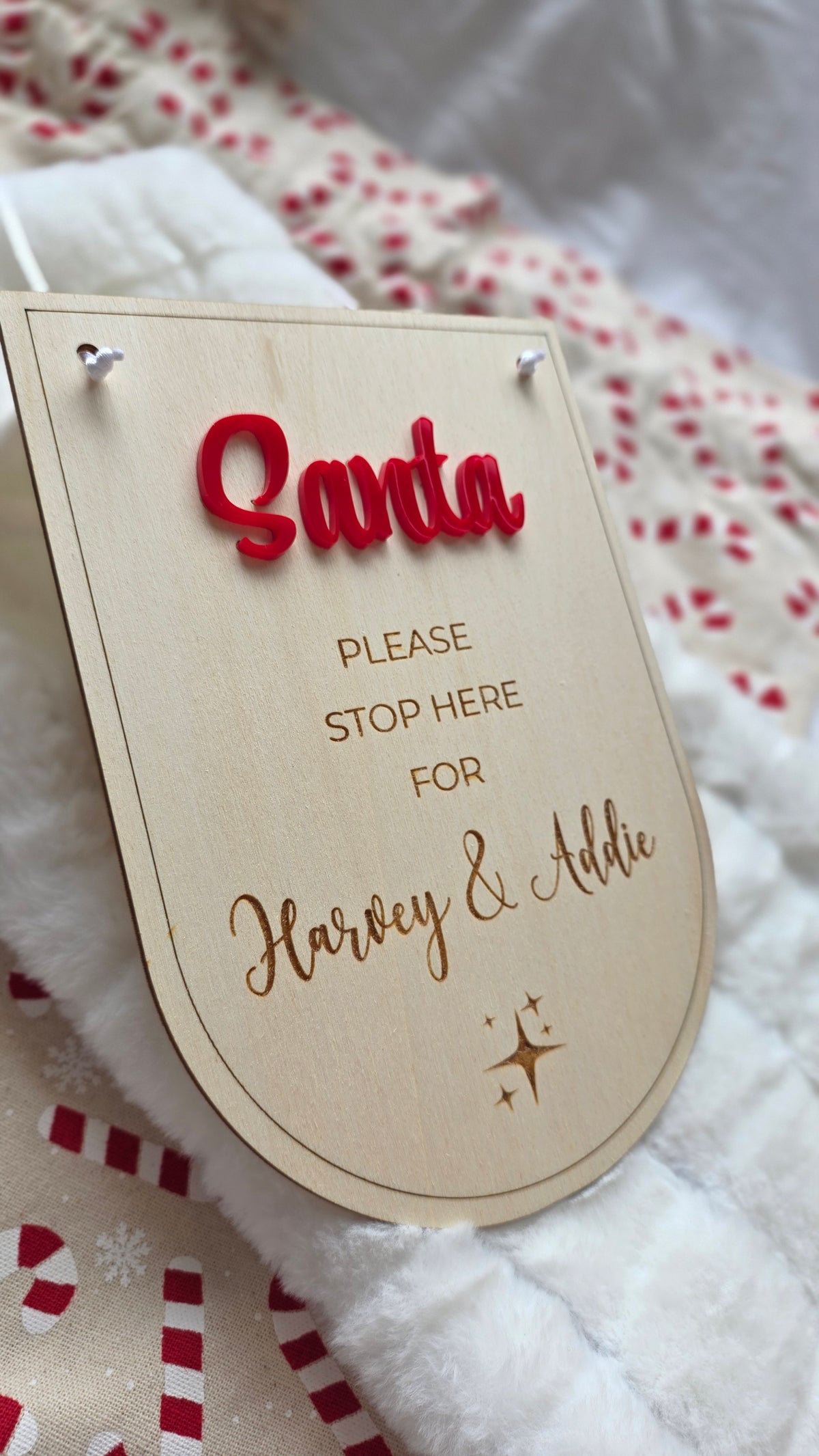 Santa Stop Here Sign — Personalised