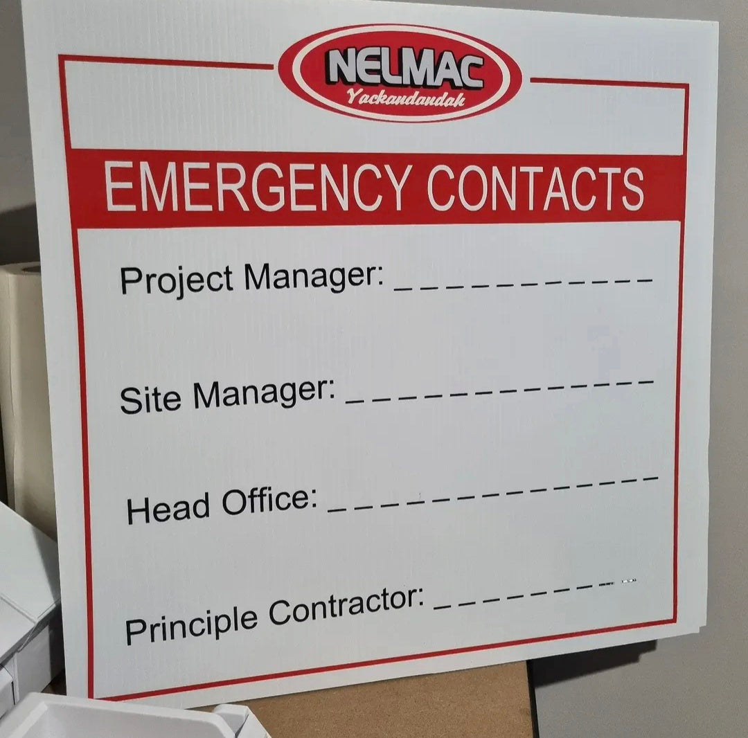 'Site Contact Details' Safety Sign
