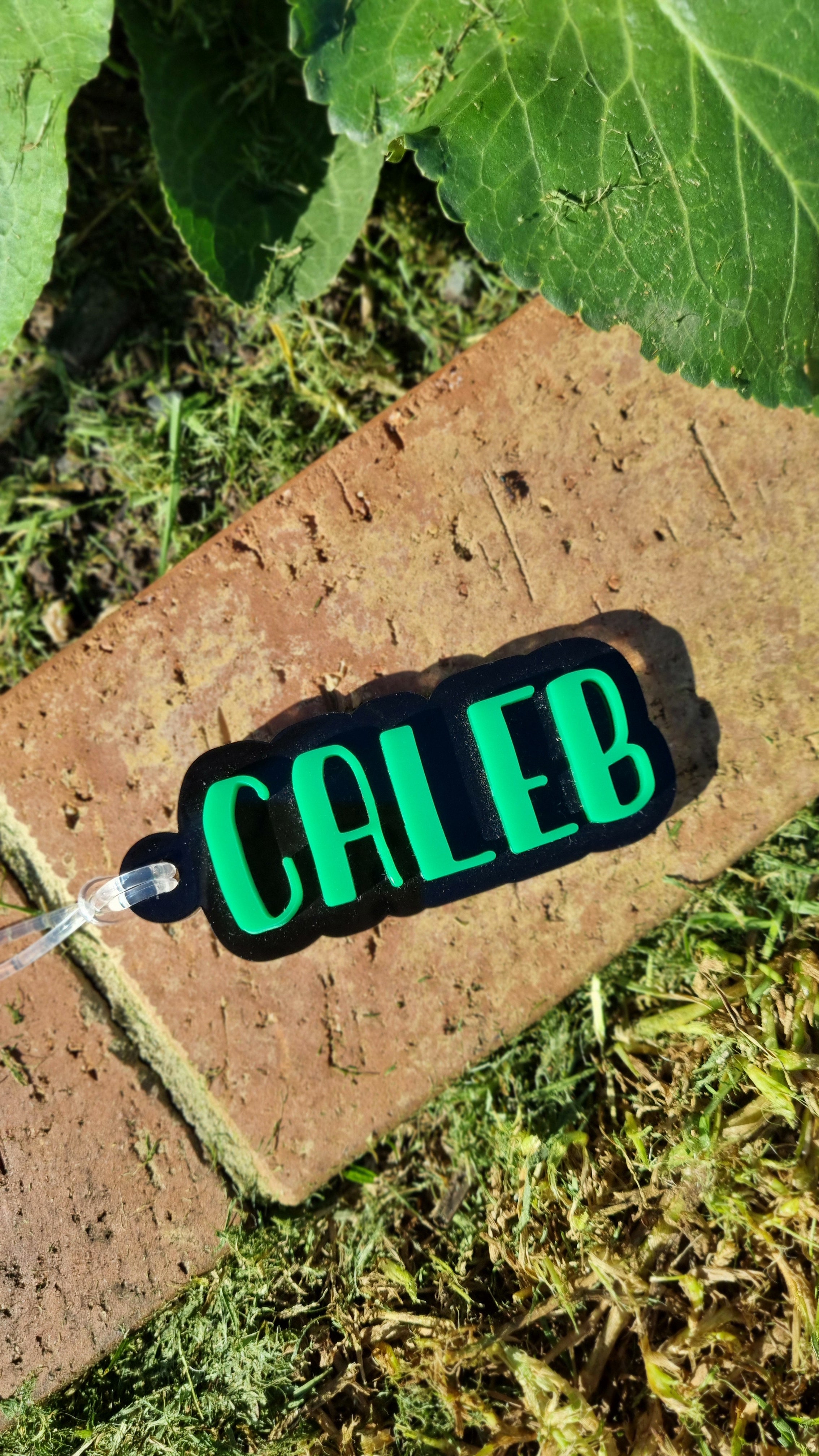 Double Layer Name Keychain