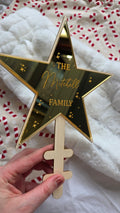 Personalised Star Tree Topper — Engraved Name